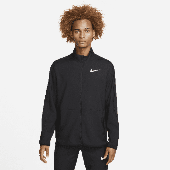Nike Dri-FIT Men's Woven Training Jacket - Black - 50% Recycled Polyester