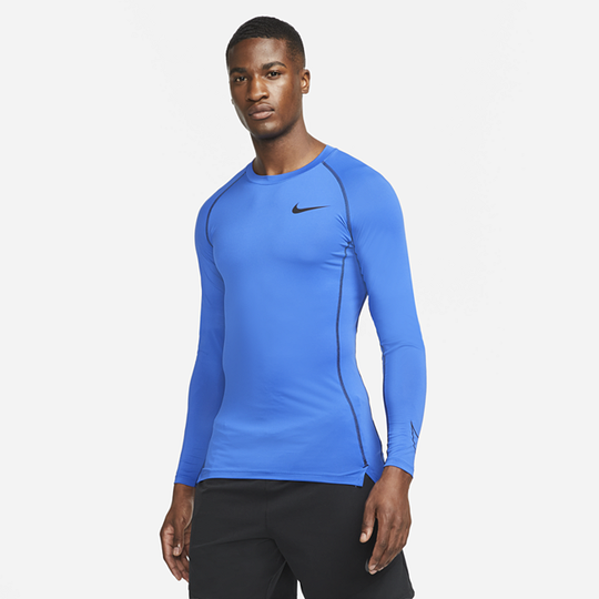Nike Pro Dri-FIT Men's Tight-Fit Long-Sleeve Top - Blue