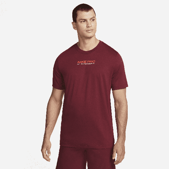 Nike Pro Dri-FIT Men's Training T-Shirt - Red - 50% Sustainable Blends