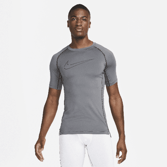 Nike Pro Dri-FIT Men's Tight-Fit Short-Sleeve Top - Grey - 50% Recycled Polyester