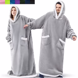 Adults' Oversized Hoodie Blanket Wearable Blanket With Pocket Solid Color Onesie Pajamas Flannel Cosplay For Men and Women Carnival Animal Sleepwear Cartoon Festival / Holiday Costumes Lightinthebox