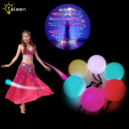 1/2/4PCS Belly Dance Balls Waterproof RGB Glow LED POI Thrown Balls for Belly Dance Hand Props Stage Performance Accessories