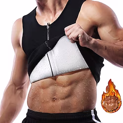 Sweat Vest Waist Trainer Vest Hot Sweat Workout Tank Top Slimming Vest Sports Spandex Lycra Yoga Gym Workout Exercise Fitness Stretchy Zipper Durable Tummy Control Hot Sweat For Men Waist Waist miniinthebox