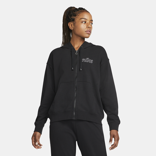 Nike Dri-FIT Get Fit Women's Graphic Full-Zip Training Hoodie - Black