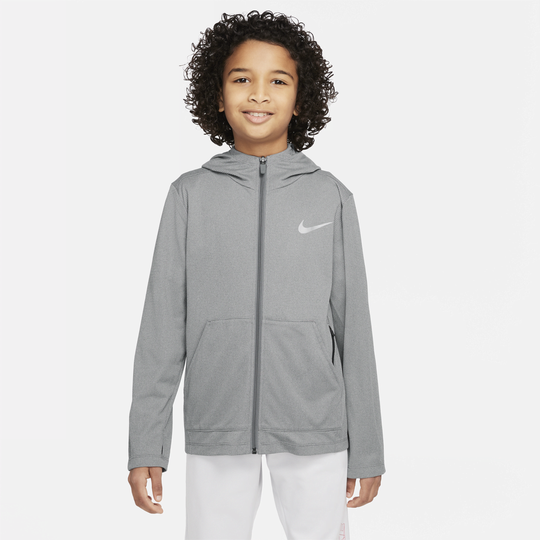 Nike Older Kids' (Boys') Full-Zip Training Hoodie - Grey