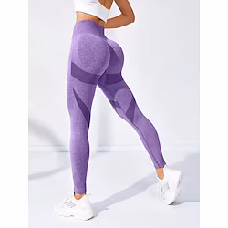 Women's Leggings Scrunch Butt Seamless Bootcut Tummy Control Butt Lift 4 Way Stretch High Waist Yoga Fitness Gym Workout Tights Color Block Black Purple Green Spandex Sports Activewear Lightinthebox